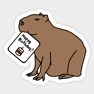 Animals Birthday Greetings Capybara says Happy Birthday Sticker